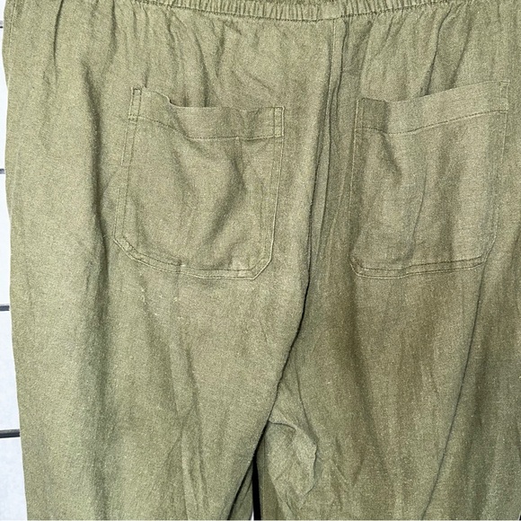 Old Navy Olive Green high waist slouchy linen blend pant 1 XL - Picture 6 of 10
